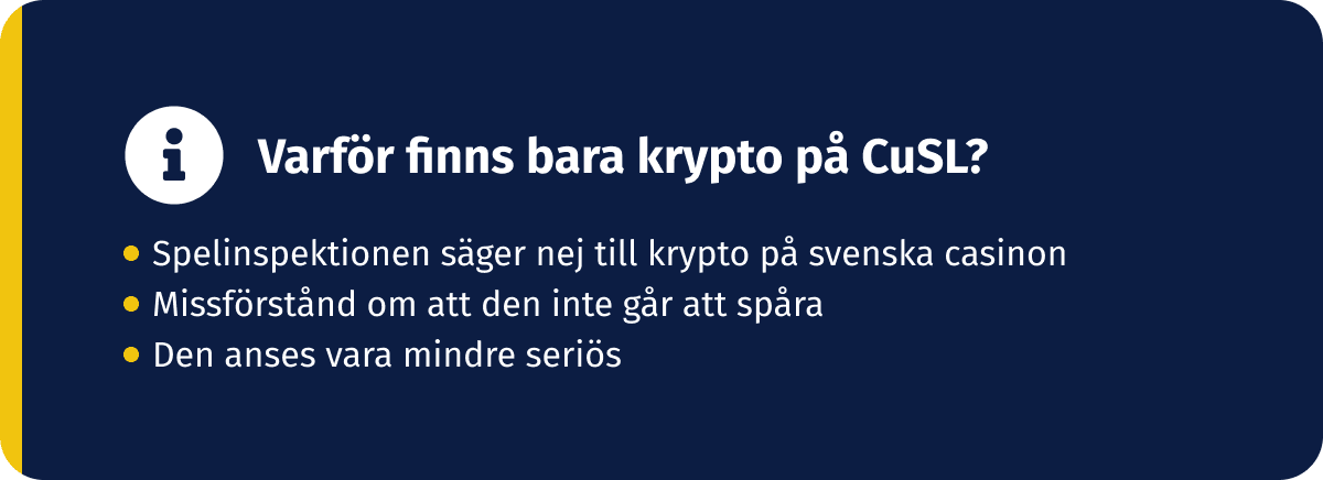 Varför crypto bara finns på casino utan licens