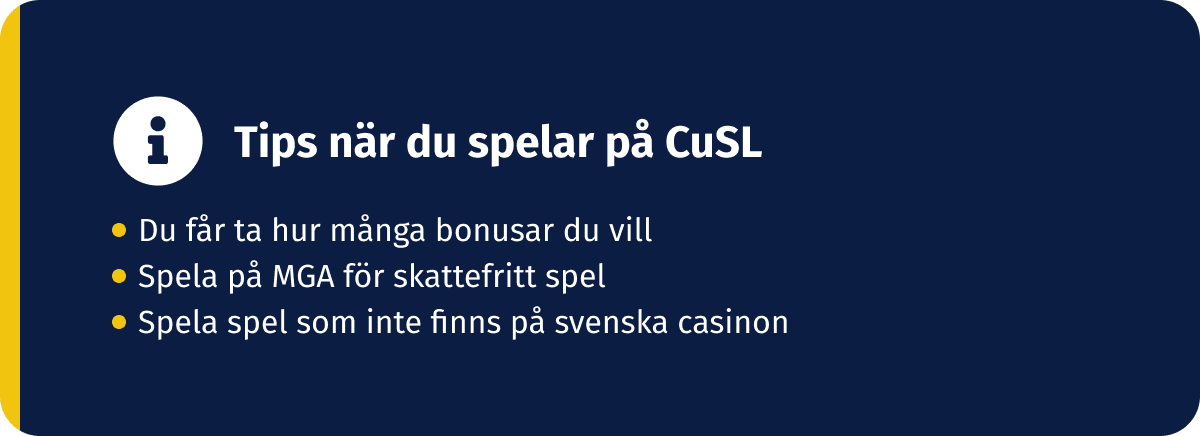 tips när du spelar hos casinon utan svensk spellicens